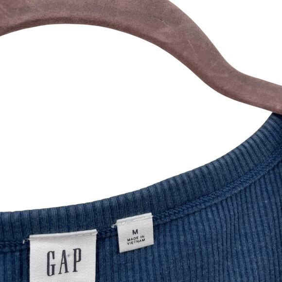 Gap Ribbed Knit Dark Blue Tank Top Womens Size Medium - Picture 3 of 5